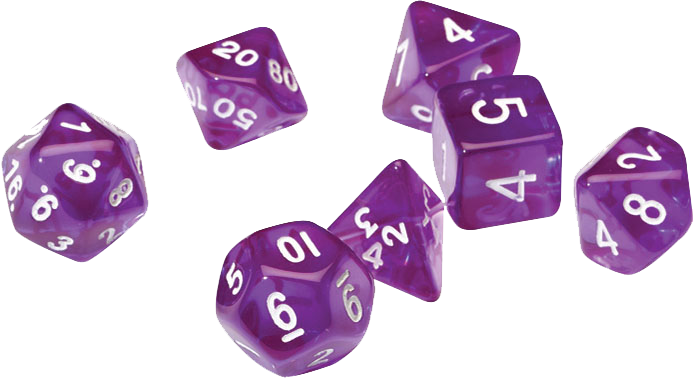 Sirius Dice RPG Set (7): Translucent Purple Resin