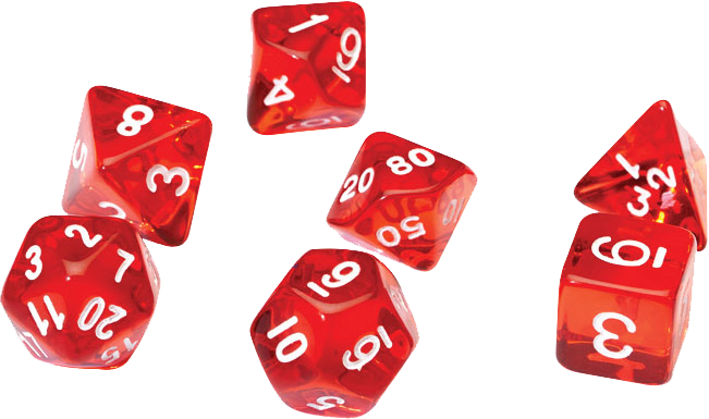 Sirius Dice RPG Set (7): Translucent Red Resin