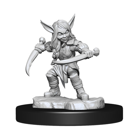 Critical Role Unpainted Miniatures: W1 Goblin Sorceror and Rogue Female