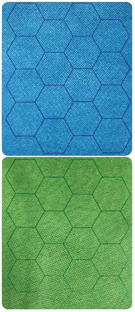 Chessex: Megamat: 1in Reversible Blue-Green Hexes (34.5in x 48in Playing Surface)