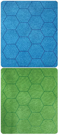 Chessex: Megamat: 1in Reversible Blue-Green Hexes (34.5in x 48in Playing Surface)