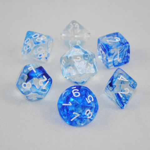 Chessex Dice: Poly Nebula Dark Blue/White (7)