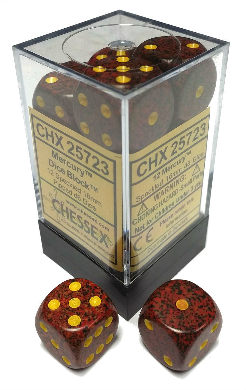 Chessex Dice: Speckled: 16mm D6 Mercury (12)