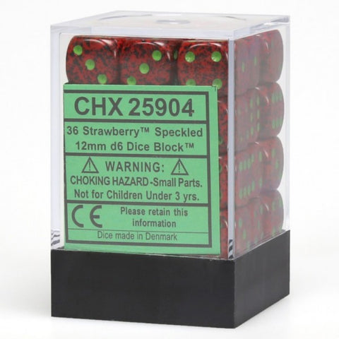 Chessex Dice: Strawberry 12mm D6 Dice Block (36)