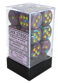 Chessex Dice: Vortex 16mm D6 Mosaic Yellow (12)