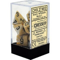 Chessex Dice: Marble: Ivory/Black (7)