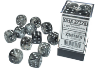 Chessex Dice: Borealis: 16mm Light Smoke/silver Luminary Dice Block (12)