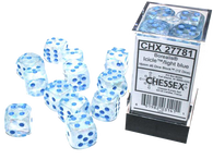 Chessex Dice: Borealis: 16mm Icicle/light blue Luminary Dice Block (12)
