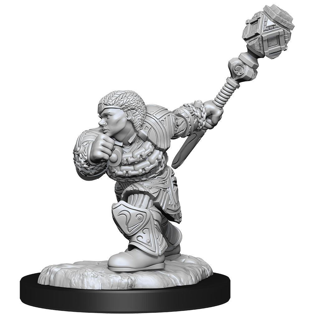 Magic the Gathering Unpainted Miniatures: W14 Dwarf Fighter & Dwarf Cleric