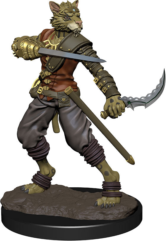 Miniatura Tabaxi Rogue, Hombre, Fantasía, DnD, Juego De Rol, Sin Pintar, Fabricado EE. UU.