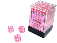 Chessex Dice: Translucent: 12mm D6 Pink/White (36)