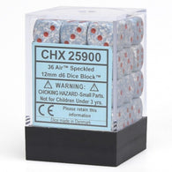 Chessex Dice: Air elemental 12mm D6 Dice Block (36)