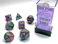 Chessex Dice: Festive: Mini-Polyhedral Mosaic/yellow 7-Die set