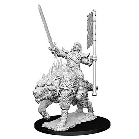 Pathfinder Deep Cuts Unpainted Miniatures: W7 Orc on Dire Wolf