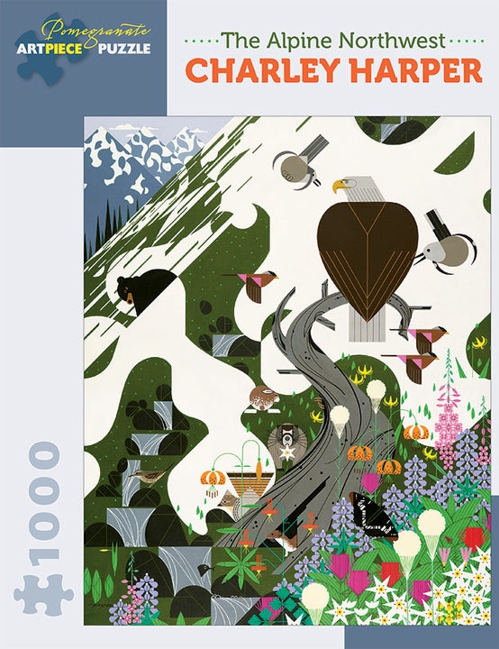 Pomegranate Artpiece Puzzle: 1000 Pieces - Charley Harper - The Alpine Northwest