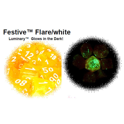 Chessex Dice: Lab Dice Festive: Poly Flare/White (7)