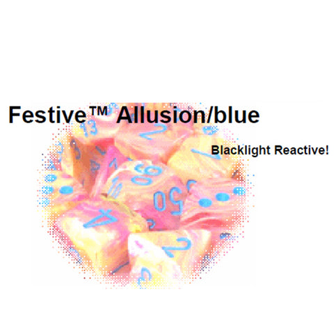 Chessex Dice: Lab Dice Festive: Poly Allusion/Blue (7)