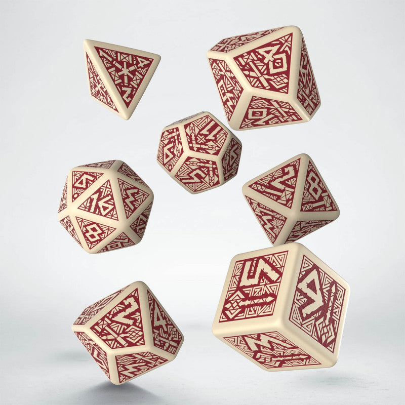 Dwarven Dice Set Beige/Burgundy (7)