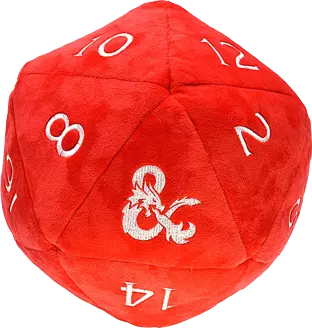Dungeons & Dragons: Jumbo Plush D20 Die Red and White