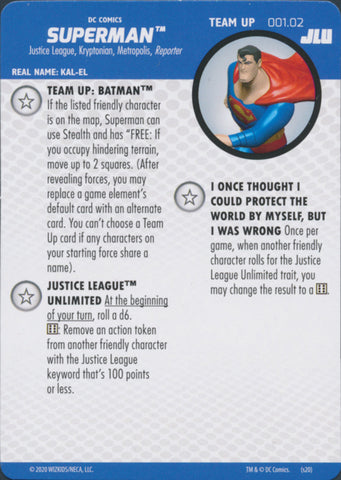 Heroclix Justice League Unlimited #001.02 Superman Team Up
