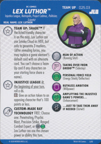 Heroclix Justice League Unlimited #025.03 Lex Luthor Team Up