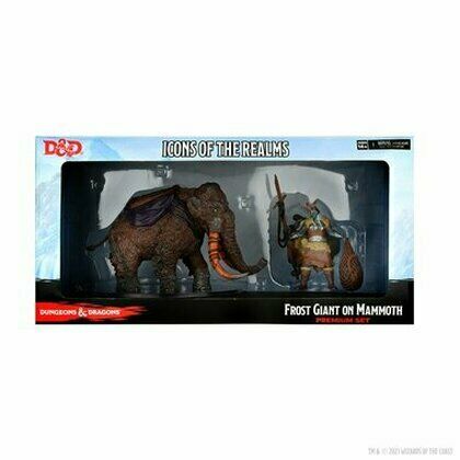 Dungeons & Dragons Fantasy Miniatures: Icons of the Realms Set 19 Snowbound Frost Giant and Mammoth Premium Set