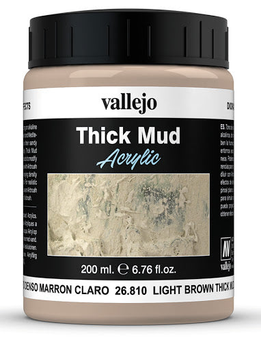 Vallejo Weathering Effects: Light Brown Thick Mud (200ml)